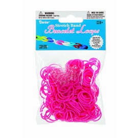 Darice 312-Piece Stretch Band Bracelet Loops and S-Clips Set, Pink