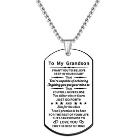 JMIMO Grandson Necklace Grandson Gifts from Grandad Grandma Nanny Grandson Birthday Gifts Graduation Christmas Inspirational Necklace Gift