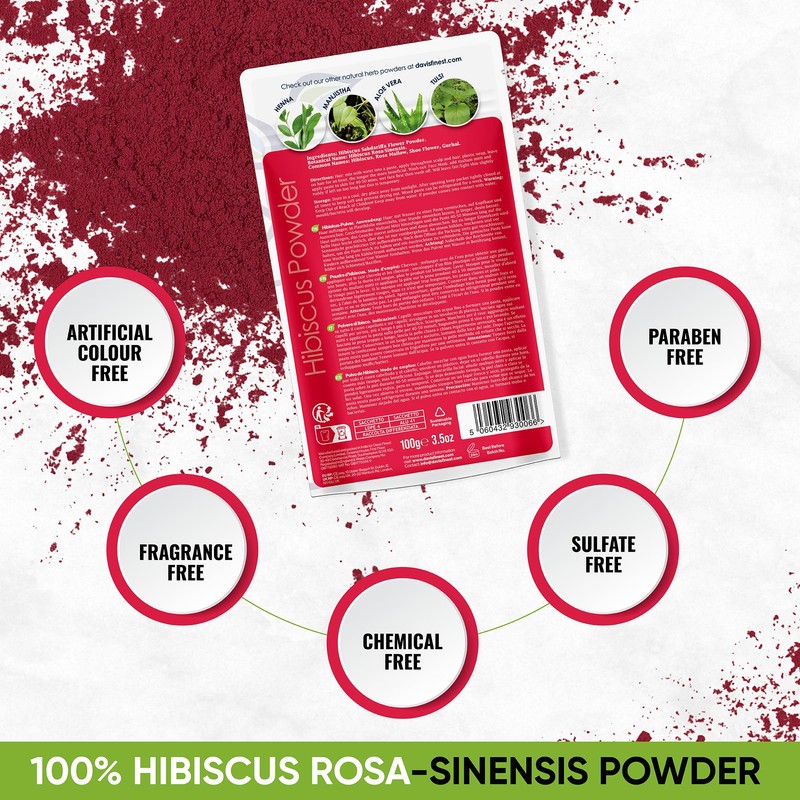 Davis Finest Organic Hibiscus Powder 250g, Hair & Skin, Facial