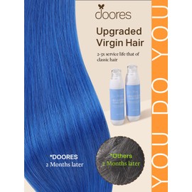 DOORES Human Hair Extensions Tape in, Blue Tape in Hair Extensions 18 Inch 10pcs 25g, Tape in Hair Extensions Real Hair Extensions Straight Hair