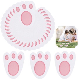 60Pcs Easter Bunny Feet, Easter Themed Yard Signs, Paw Prints, Floor Clinging Footprints, Rabbit Foot, Exciting Gift for Kids, Easter Party Game Egg Hunt, Party Décor Accessory, Size – 11cm