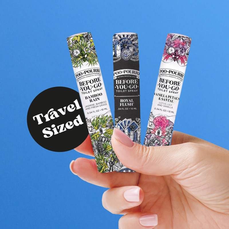 Poo-Pourri Before-You-Go Toilet Spray, Travel Size 10 mL, 5 Pack