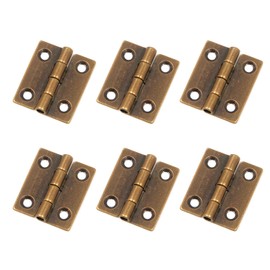 1" Brass Hinge Mcredy Small Hinges for Wooden Box with Mounting Screws Bronze Cabinet Butt Hinges Pack of 6