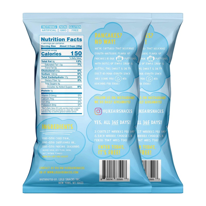 Like Air Baked Puffcorn (Pancake) | 2 Large Multi-Serve Bags