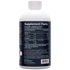 Health Logics Pumpkin Seed Oil 12oz Organic Cold Pressed | Vegetarian, Non-GMO, Gluten Free | Safe for Cooking | Supports Prostate Health