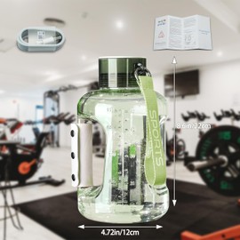 DOUEAT - Botella de agua de hidrógeno con capacidad de 67 onzas/1.7 l, generador deportivo de agua rica en hidrógeno con tecnología SPE/PEM para gimnasio, hogar, escuela, viajes, verde
