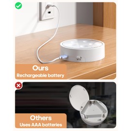 Puck Lights with Remote Control,Under Cabinet Lighting Magnetic,LED Closet Lights Rechargeable,Dimming Tap Light, Stick on Lights, for Closet, Bedroom Wall, Under Cabinet(Warm Color)4 Pack