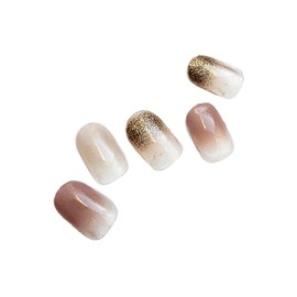S&K NAIL Pink Beige & Gray Beige Nail Seal, Hardening Type, No Hardening, Clear, Just Stick, Hand, Autumn, Winter, Wedding, Bridal, Wedding, Halloween, 8 Sizes, 20 Pieces, Made in Japan