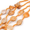 Avalaya Multistrand Layered Orange Sea Shell and Glass Bead Necklace/