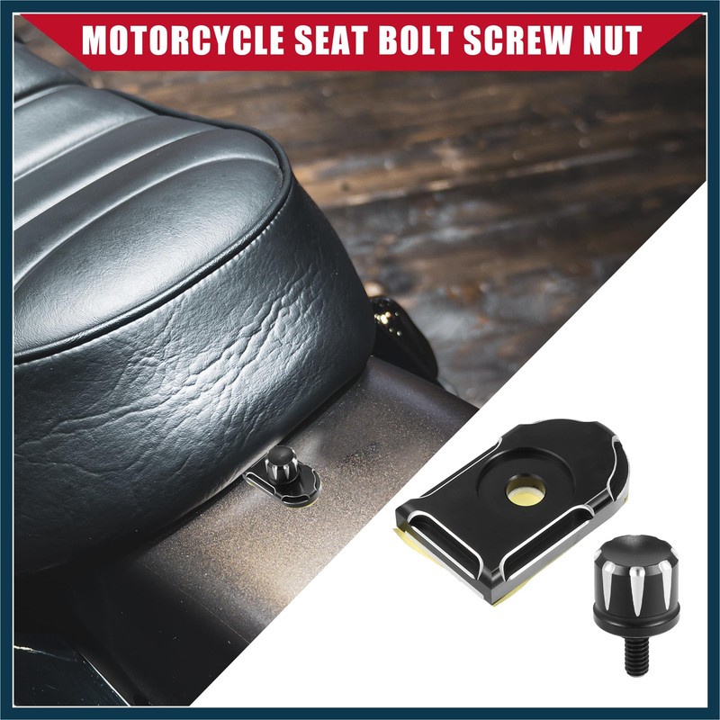 TUCKBOLD Motorcycle Seat Bolt with Knob Cover for Harley/Rear /