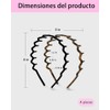 4 Diademas Para Cabello Mujer, Diadema Para Niñas, Tocado Ondulado