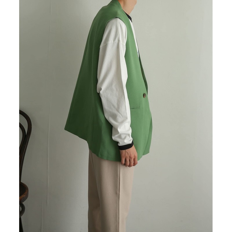 Sense of Place AA26-17A008 Men's Double Tailored Vest, green