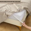 Silnuo Taupe/White Plaid Bed Skirt Washed Cotton Shabby Gingham Checkered