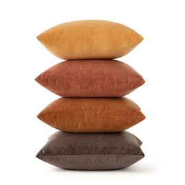 MIULEE Velvet Cushion Cover, 40 x 40 cm, Khaki Series Set of 4 Sofa Cushions, Velvet Cushion, Decorative, Couch Cushion, Decorative Colour, Gradient Cover, Sofa Cushion Cover for Living Room, Children, Office