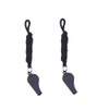 JIHUOO Pack of 2 Black Plastic Whistles Referee Whistle with