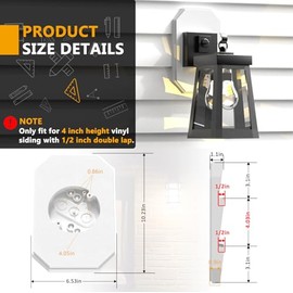 Siding Mounting Kit, Siding Mount Block, Outdoor Light Mounting Block with Built-in Electrical Box, Light Mount Plate for 4 inch and 1/2 inch Lap Double, White