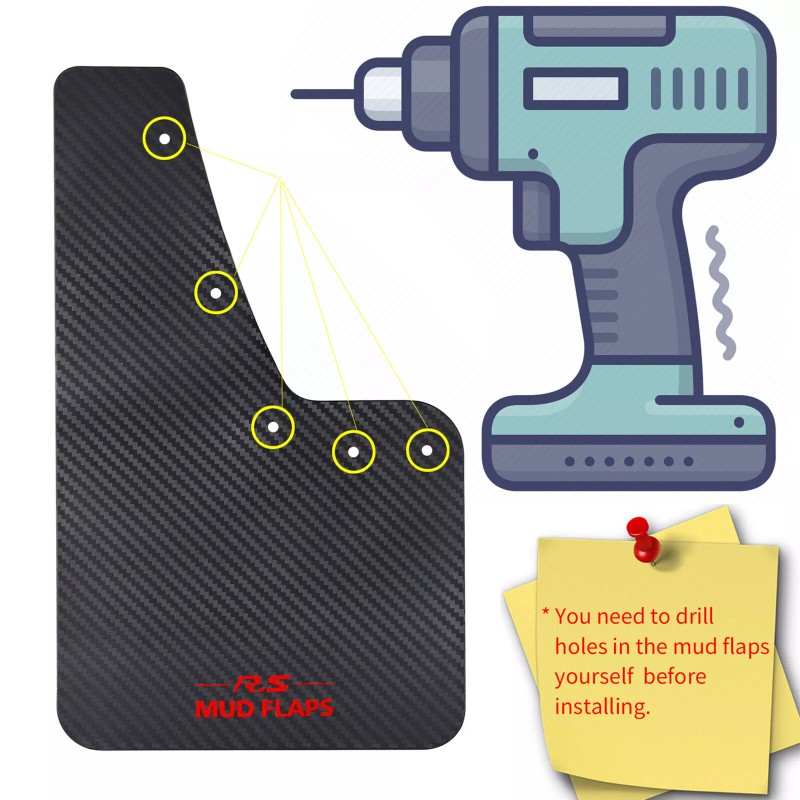 Xukey 4X Carbon Fiber Effect Universal Splash Guards Mud Flaps