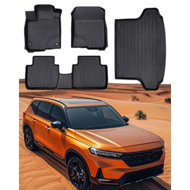 DiffCar® Floor Mats & Cargo Liner 2023-2025 for Honda HR-V (Gas & Hybrid), All-Weather TPE Carpet, Car Accessories 5 PCS Set Black