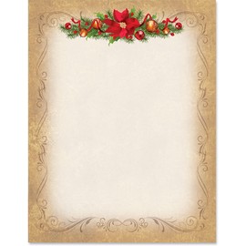 Paperdirect Vintage Affection Christmas Holiday Winter Theme Paper Stationery, Border Paper, Letterhead 8.5 x 11, 25 sheets, Elegant Premium Writing Paper, Decorative Printer Paper