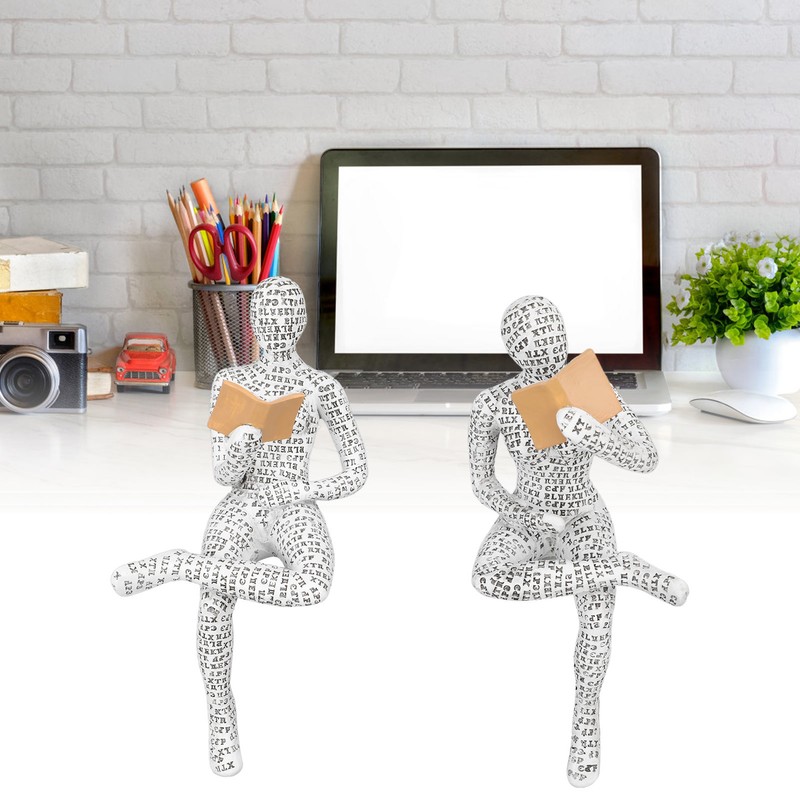 Women Thinker Statue Unique Resin Pulp Reading Women Figurine Decor