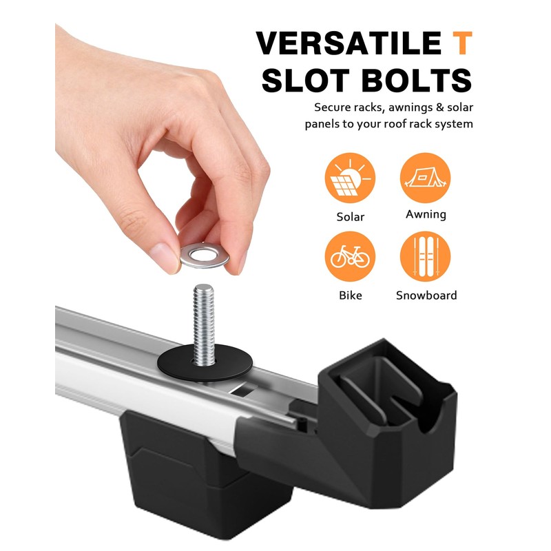 T Slot Bolts for Roof Rack Cross Bars, Platform, Cargo