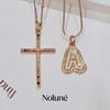 2 Pairs Trendy Sparkling Cross Gold Layered Necklace for Women