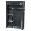 64\" Gray Portable Closet Storage Organizer with Shelves Wardrobe Clothes