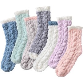 Calcetines de invierno para mujer,Calcetines de Lana Merino Térmicos Mujer Invierno Grueso Calcetines de Punto Algodón Cálidos Transpirables Lana para Mujeres Hombres 5 Pares (C)