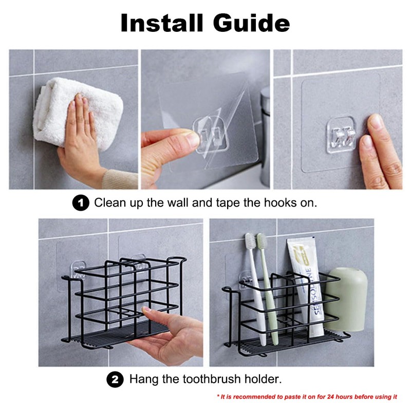 Toothbrush Holders for Bathrooms - Metal Countertop Toothbrush and Toothpaste
