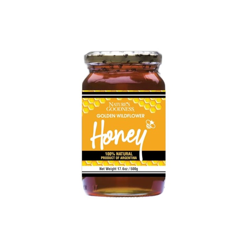 Nature's Goodness Golden Wildflower Honey In Glass Jar - 17.6