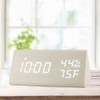 Digital Alarm Clock, with Wooden Electronic LED Time Display, 3