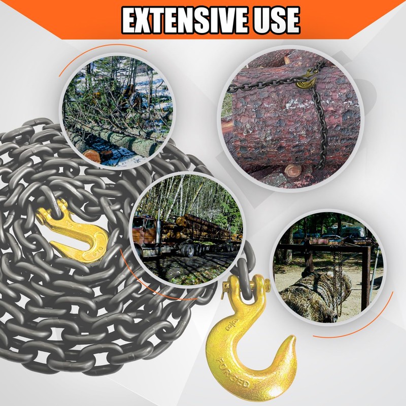 YATOINTO Grade 80 Log Chain 3/8'' X 14 Feet with