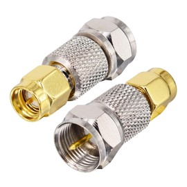 BOOBRIE RF Coaxial Antenna Adapter SMA Male to F Male Coax Connector for Broadcast Radios Radio 2 Pack