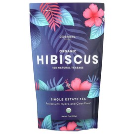 Cederberg Tea Co Organic Hibiscus Caffeine Free 100 Tea Bags 7oz 200g Supplement, 100 Count, 1, 200 / Cederberg Tea Co 시더버그티코 코 유기농 히비스커스 카페인 프리 100 티백 7oz 200g 보충제, 100 Count, 1, 200