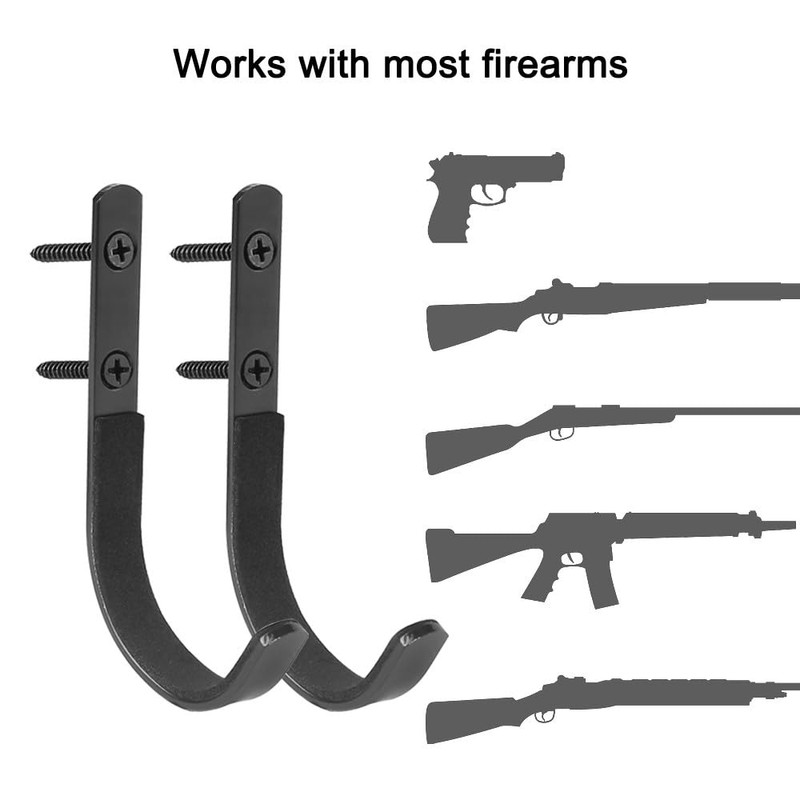 DONGKER 2pcs Gun Hook,Gun Racks Wall Mount Felt Lined w/4
