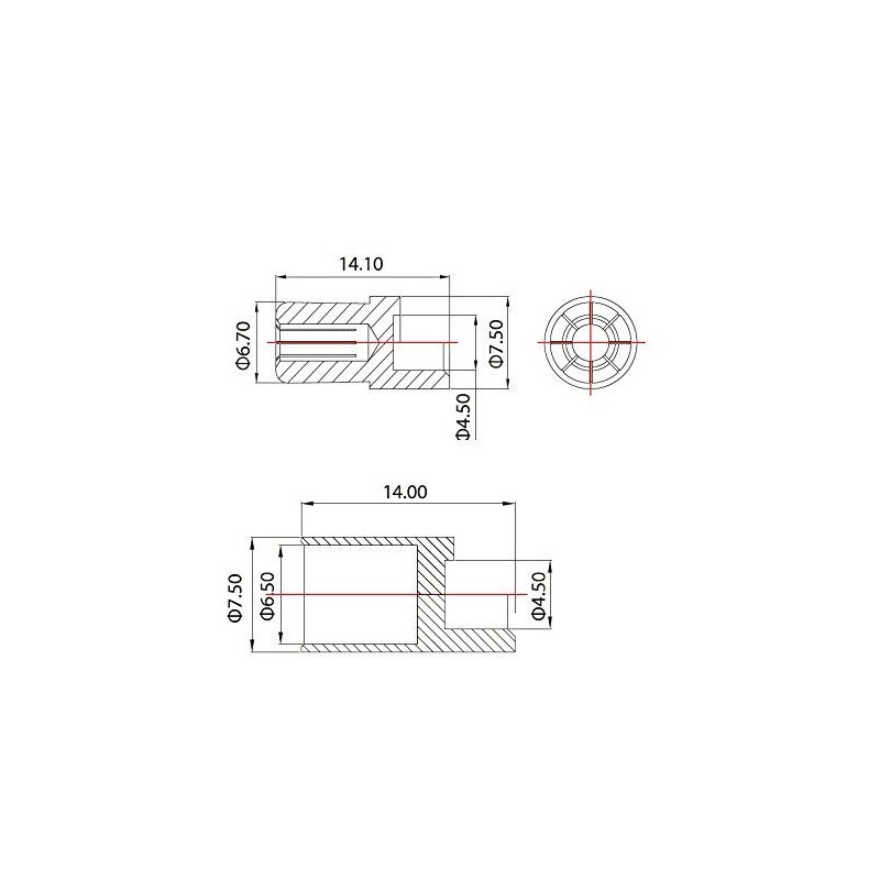 Gold Contact Connector Heavy Duty Plug 6.5 mm 10 Pairs