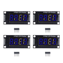 4 Sets Digital Tube Display Module LED 4 Digit 7 Segment 0.36in TM1637 Drive Chip Blue MRA110D