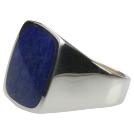 Beautiful Signet Ring 925 Silver with Lapis Lazuli, Silver