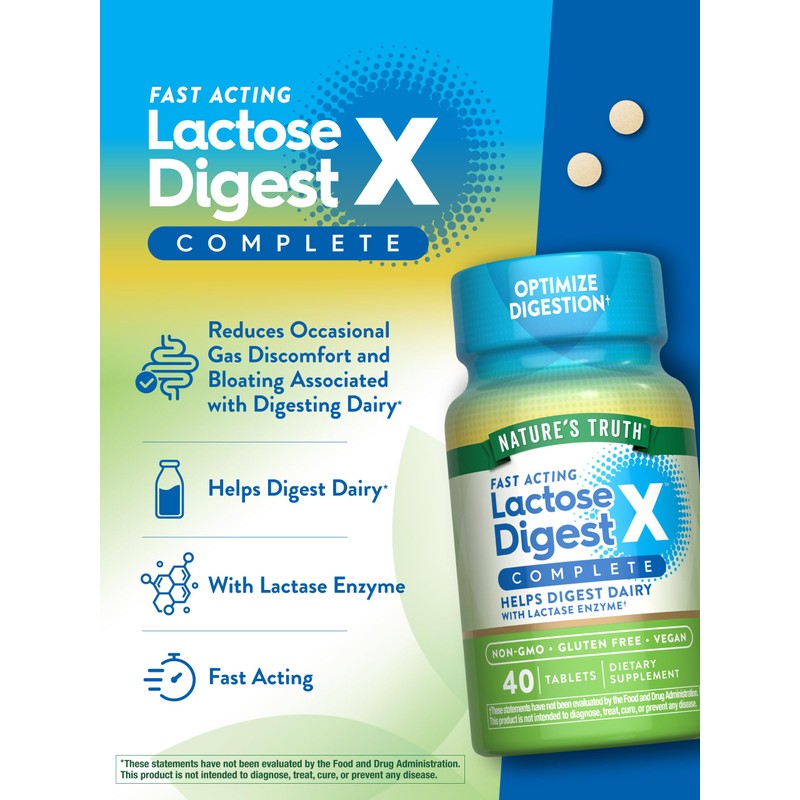 Nature's Truth Lactose Digest Pills Fast Acting | for Adults