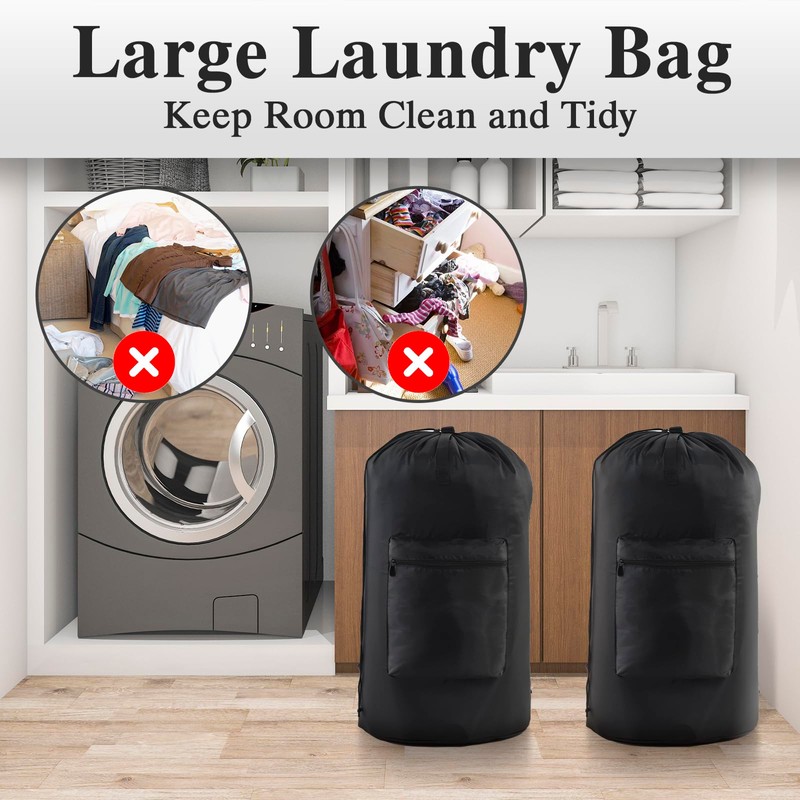 OTraki Laundry Bag Backpack, Large Travel Laundry Bags with Adjustable