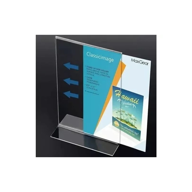 Exhivit Porta Menú A5, Doble Vista (paq-5 Piezas) Porta Folleto