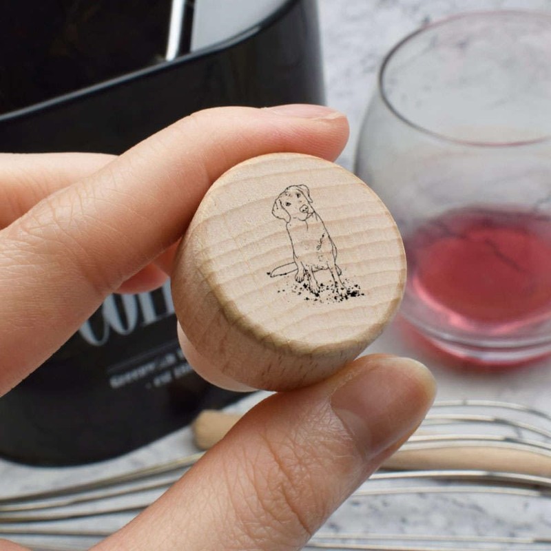 19mm 'Muddy Labrador' Wooden Bottle Stopper/Cork (BS00025905)