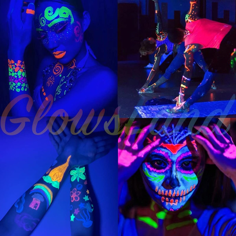 UV Blacklight Reactive Neon Make-up, Luminous Face and Body Paint,