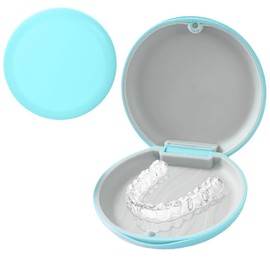 Pack of 1 Braces Box, Portable Tooth Splint Box, Dental Braces Box, Denture Container, Prosthetic Container, Brace Box, Tooth Splint Box for Daily Use, Blue