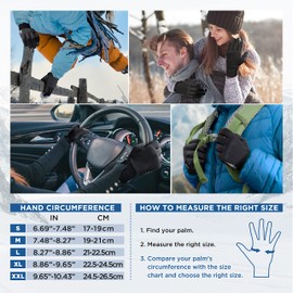 Simari SMRG102 Winter Thermal-Gloves for Men and Women, Touchscreen, Non-Slip, Windproof Gloves, Cold Weather Gloves for Driving, Cycling, Skiing, Working Outdoors