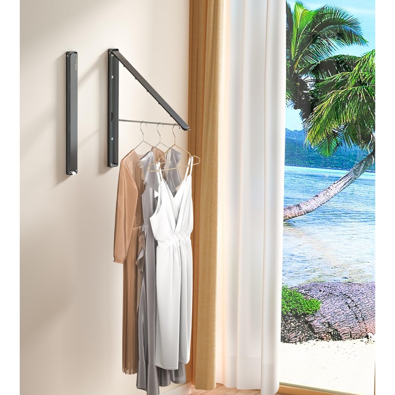 Dr.DJ Clothes Drying Rack Wall Mounted, Retractable & Foldable Clothes