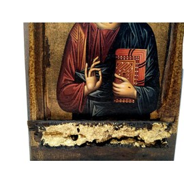 Handmade Wooden Greek Christian Orthodox Mount Athos Icon of Jesus Christ / Mp3_3