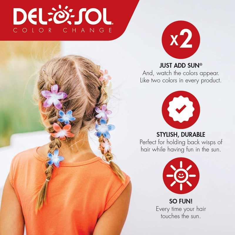 DelSol Delsol color-changing hair prongs - glitter butterfly and flower