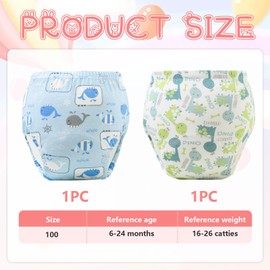 EUYKQNOI Töpfchen-Trainingshosen,2 Stück Baby-Kleinkind-Trainingshosen, Kinder Töpfchen Trainingshose für Mädchen Jungen, 100% Baumwolle, Waschbar und Wiederverwendbar,for 8-13 kilograms