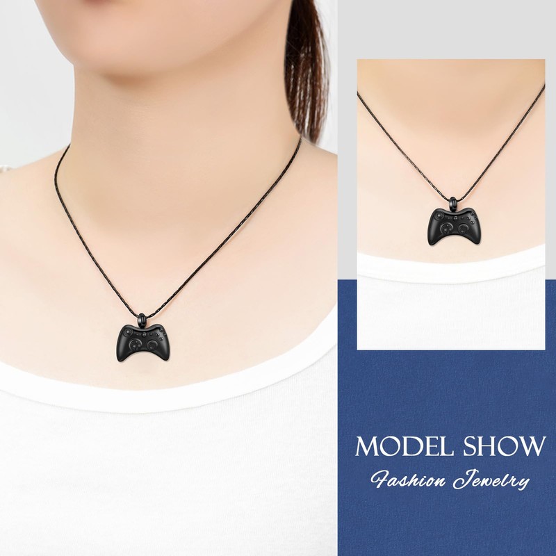 constantlife Cremation Jewelry for Ashes Stainless Steel Gamepad Urn Necklace